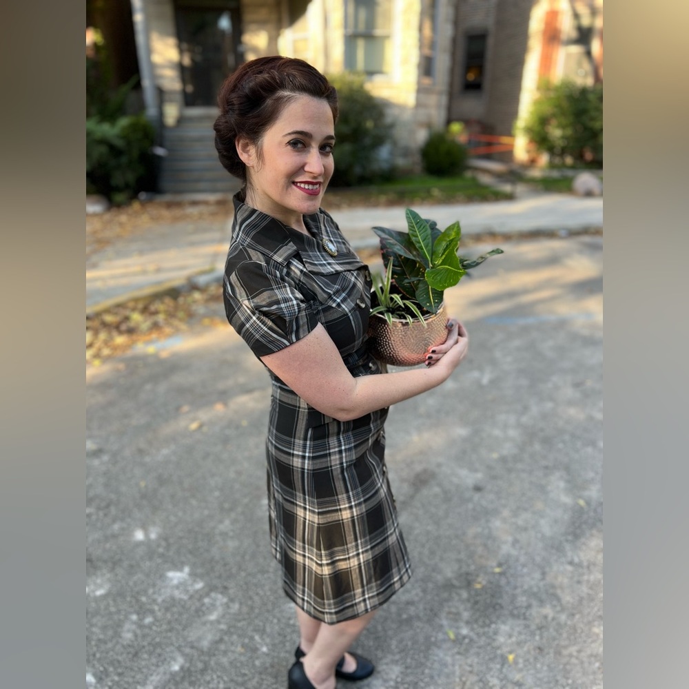 Isaac Mizrahi for Target Plaid Double Breasted dress